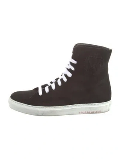 Pre-owned Tamara Mellon Suede Sneakers In Brown