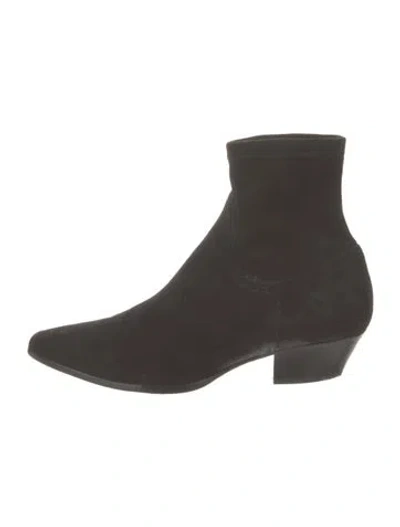 Pre-owned Tamara Mellon Suede Sock Boots In Black