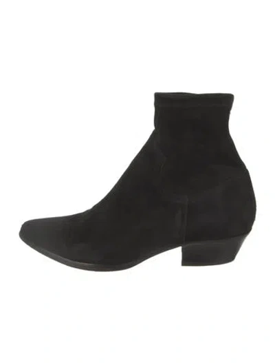Pre-owned Tamara Mellon Suede Sock Boots In Black