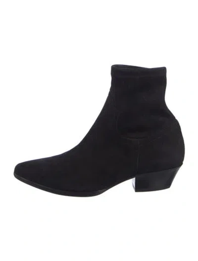Pre-owned Tamara Mellon Suede Sock Boots In Black