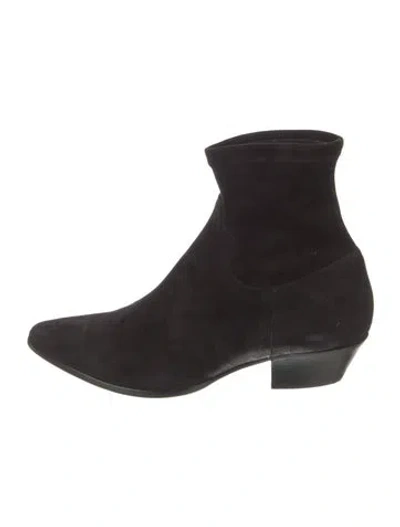 Pre-owned Tamara Mellon Suede Sock Boots In Black