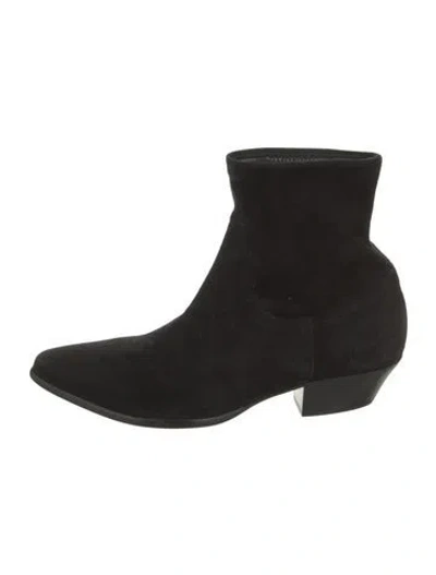 Pre-owned Tamara Mellon Suede Sock Boots In Black