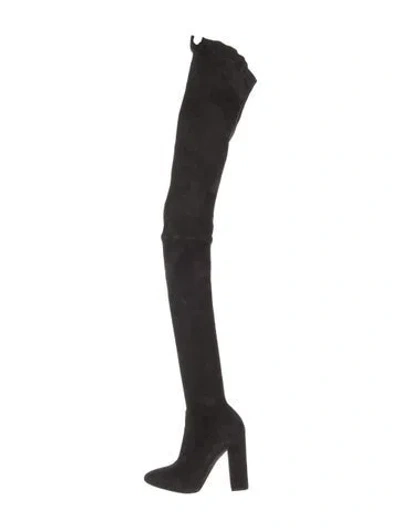 Pre-owned Tamara Mellon Suede Sock Boots In Black