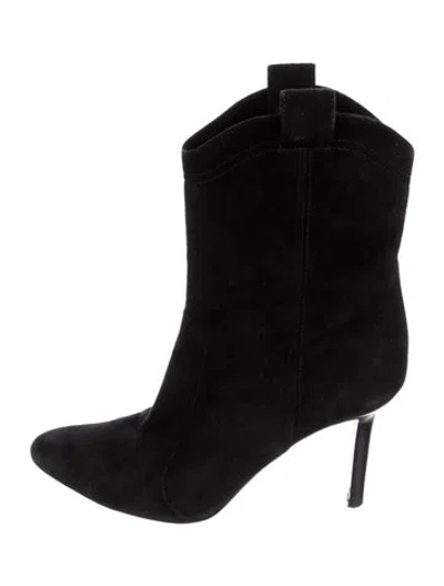 Pre-owned Tamara Mellon Suede Western Boots In Black