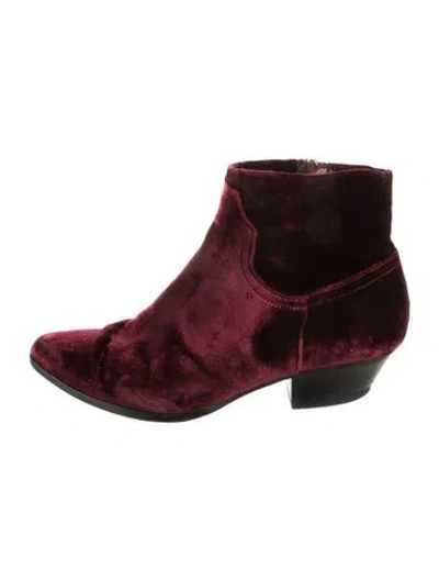 Pre-owned Tamara Mellon Velvet Boots In Burgundy