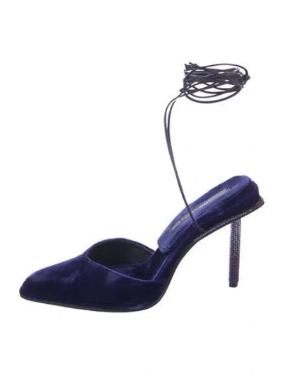 Pre-owned Tamara Mellon Velvet Crystal Embellishments D'orsay Pumps In Multi
