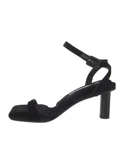 Pre-owned Tamara Mellon Velvet Glitter Accents Sandals In Black