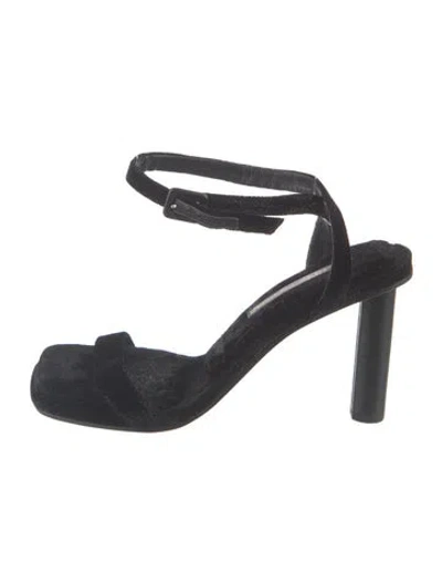 Pre-owned Tamara Mellon Velvet Glitter Accents Sandals In Blue