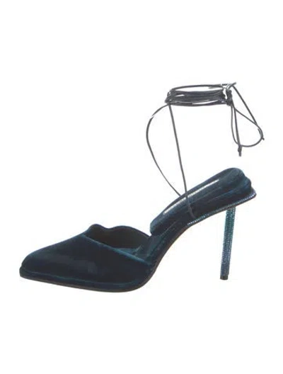 Pre-owned Tamara Mellon Velvet Sandals In Blue