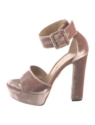 Pre-owned Tamara Mellon Velvet Sandals In Neutral