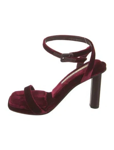Pre-owned Tamara Mellon Velvet Sandals In Purple