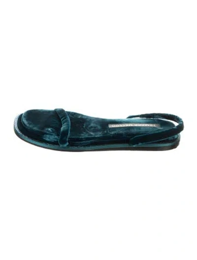 Pre-owned Tamara Mellon Velvet Slingback Sandals In Blue