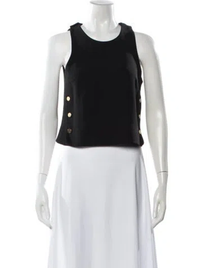 Pre-owned Tamara Mellon Virgin Wool Crew Neck Top In Black