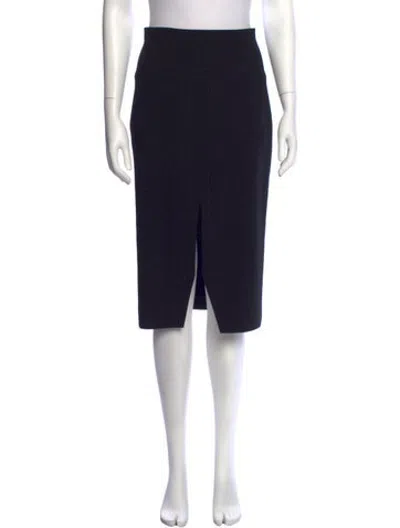 Pre-owned Tamara Mellon Virgin Wool Midi Length Skirt In Black/neutrals