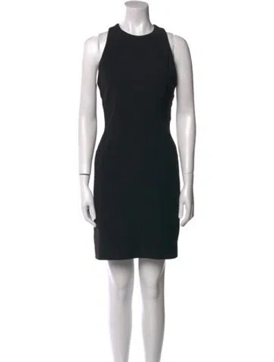 Pre-owned Tamara Mellon Virgin Wool Mini Dress In Black