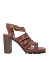Tamara Mellon Woman Sandals Cocoa Size 10.5 Calfskin In Brown