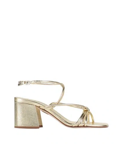 Tamara Mellon Woman Sandals Gold Size 8 Leather