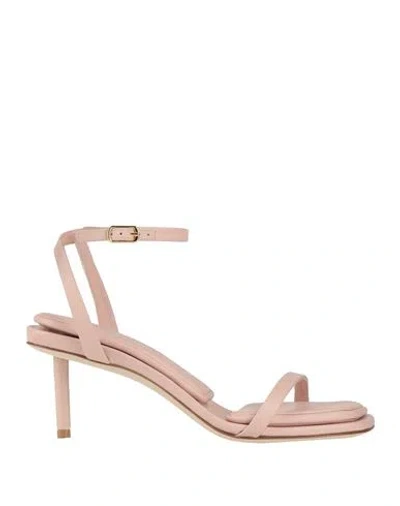 Tamara Mellon Woman Sandals Pink Size 8 Leather In Gold