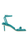 Tamara Mellon Woman Sandals Turquoise Size 8 Leather In Blue