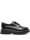 Tamaris 50mm Lace-up Studded Derby Shoes In Black