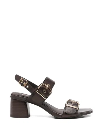 Tamaris Buckle-detail Slingback Sandals In Black