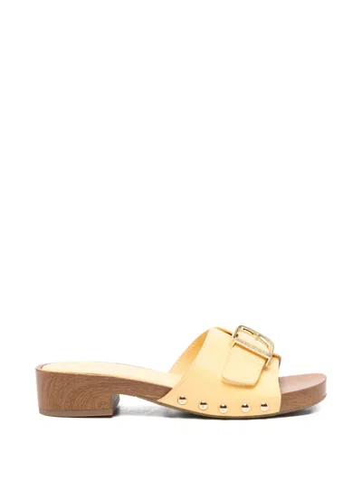 Tamaris Buckle-detail Studded Sandals In Yellow