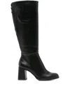 Tamaris Knee-high Leather Boots In Black