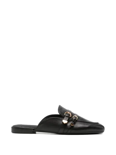 Tamaris Leather Mules In Black
