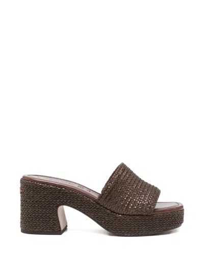 Tamaris Open-toe Woven-design Sandals In Brown