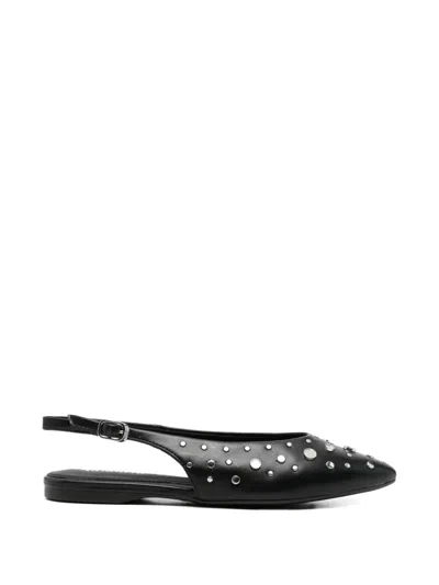 Tamaris Studded Flat Pumps In Black