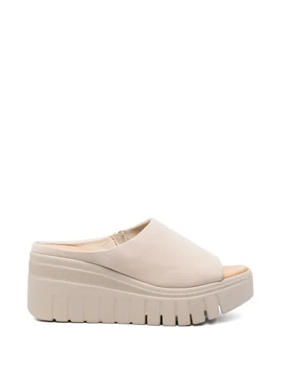 Tamaris Wedge-heel Slip-on Sandals In White