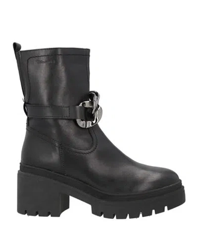 Tamaris Woman Ankle Boots Black Size 10 Leather