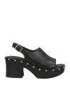 Tamaris Woman Mules & Clogs Black Size 10 Leather