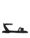 Tamaris Woman Sandals Black Size 7 Soft Leather In Black