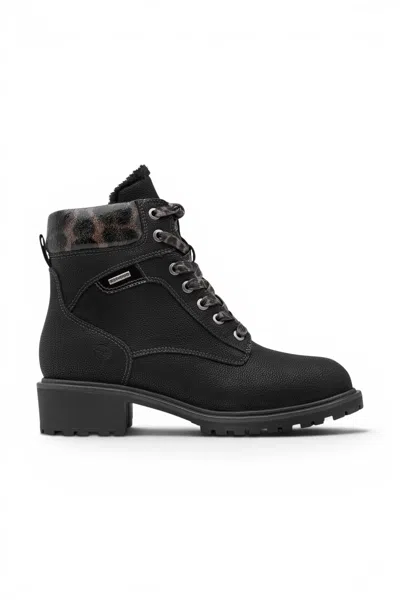 Tamaris Women's Black Warm Lace-up Winter Outdoor Ankle Boots - 26266-43