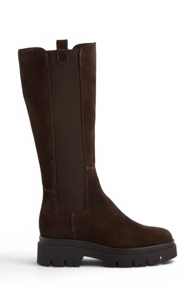 Tamaris Women's Brown Leather Knee High Platform Heel Long Boots - 25608-41