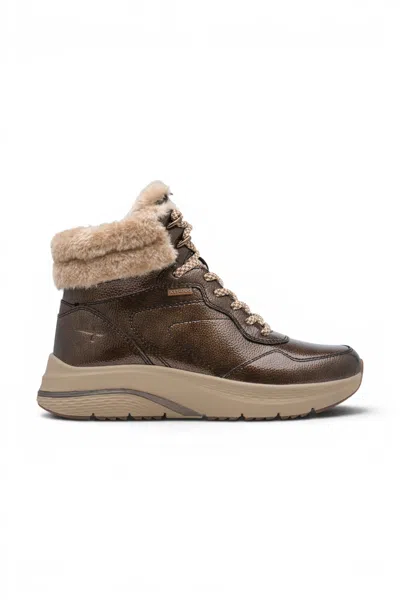 Tamaris Women's Brown Warm Winter Waterproof Lace-up Ankle Boots - 26278-45