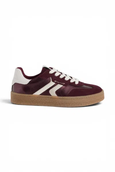 Tamaris Women's Burgundy Red Leather Trainers Sneaker Shoes - 23723-44 In Purple