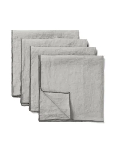 Tameko Neutrals / Grey Merrow Napkin - Dark Grey - Set Of Four In Gray