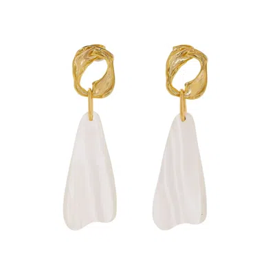 Tami&tami Women's Gold Matias Leaf Earrings