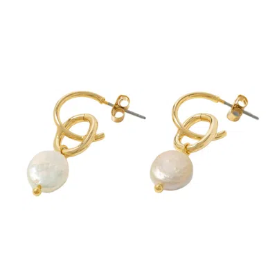 Tami&tami Women's Gold / White Matias Tide Earrings