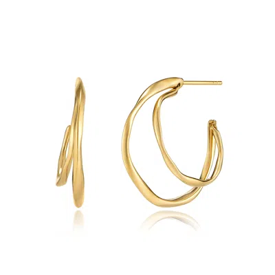 Tami&tami Women's Heradi Wave Gold Hoops
