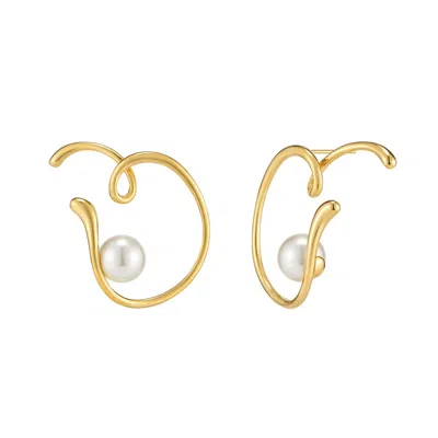 Tami&tami Women's Heradi Wave Two Gold Earrings