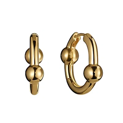 Tami&tami Women's Leclat Double Ball Gold Earrings