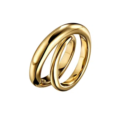 Tami&tami Women's Leclat Thick Double Layer Gold Ring