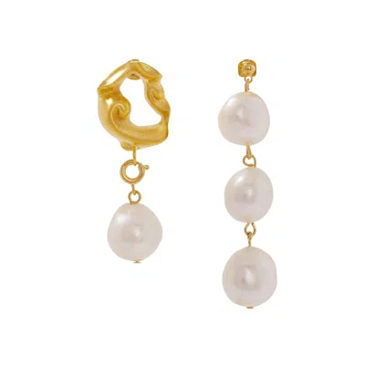 Tami&tami Women's Neutrals / Orange Ten Sixty Four Studio Pearl Earrings