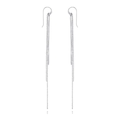 Tami&tami Women's Silver / Gold Heradi Wave Seven White Gold Earrings