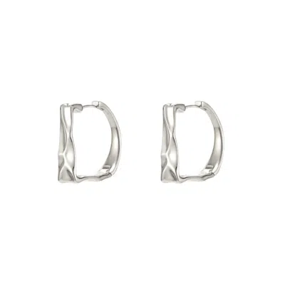Tami&tami Women's Silver Heradi Large Ground White Gold Earrings