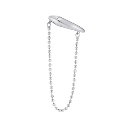 Tami&tami Women's Silver Heradi Wave Chain White Gold Ear Cuff