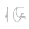 Tami&tami Women's Silver Heradi Wave One White Gold Earrings